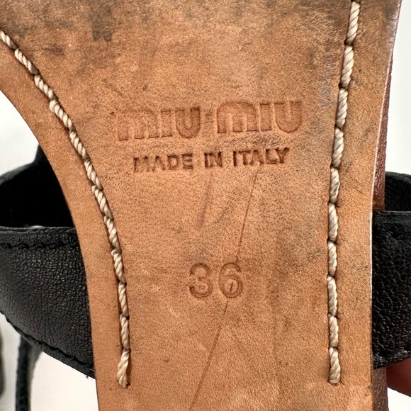 Vintage Y2K Miu Miu Prada Embellished Strappy Sandals Heels Size 36 - Picture 4 of 7